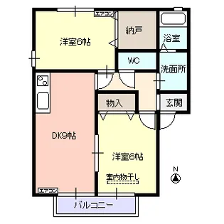 ルミエール桧C棟【2階】の間取り