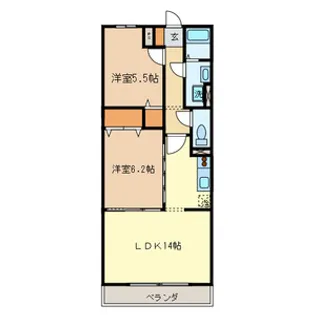 ディアステージ【2階】の間取り