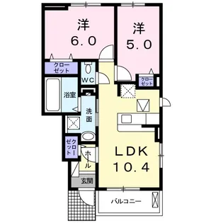 メゾンブランシュII【1階】の間取り