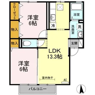 セントラルスクエア S棟【1階】の間取り