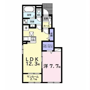 サンデリアーナII【1階】の間取り