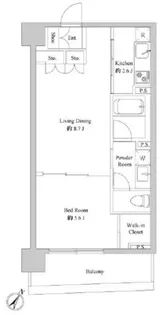 ドゥーエ日本橋【8階】の間取り