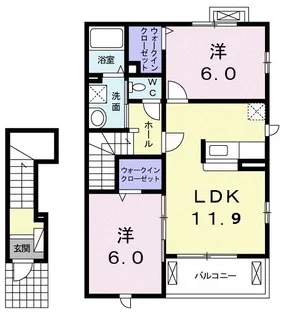 アットホームひまわりII【2階】の間取り