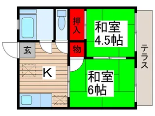 西美濃ハイツ【1階】の間取り