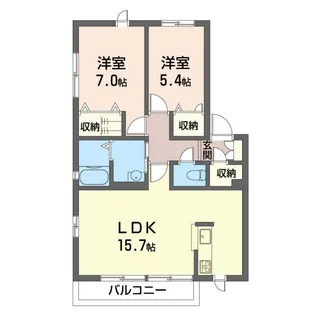 ソレイユ B【2階】の間取り