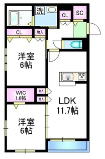 ヘーベルメゾン常盤台【3階】の間取り
