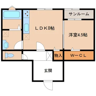 PRIMA ROSSO【1階】の間取り