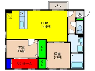 ZIP OHORI SOUTH【3階】の間取り
