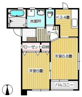 プロバンス堤ケ丘【2階】の間取り