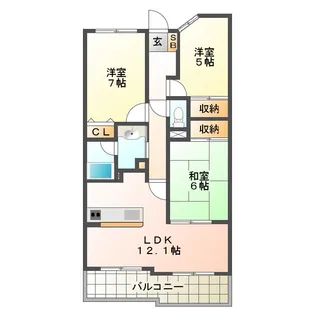 サンマンションアーツ山の手参番館【10階】の間取り