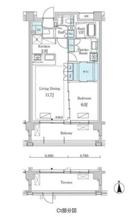グランドゥールプレミアム代々木大山【1階】の間取り