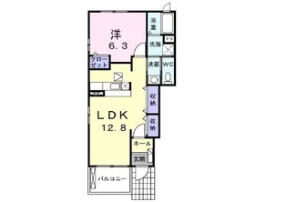 ベイリーフII【1階】の間取り