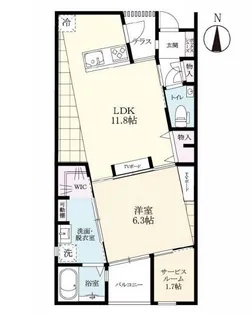 プレミアム高柳【1階】の間取り