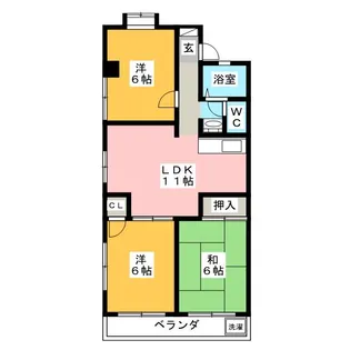 尾先ハイツ【2階】の間取り