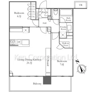 ワテラスタワーレジデンス【28階】の間取り