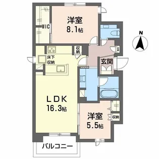 エクラージュ山手町【1階】の間取り
