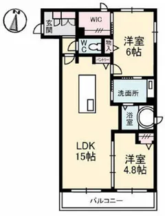 ファンコート東青崎【2階】の間取り