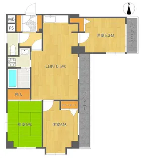 ヴィラソネット【4階】の間取り