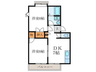 ジョイフルやまばな【2階】の間取り
