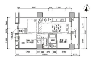 東雲キャナルコートCODAN18号棟【8階】の間取り