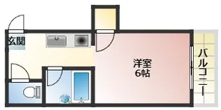 ウエストテイル南観音【2階】の間取り