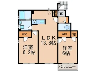 ロードスタウンF棟【1階】の間取り