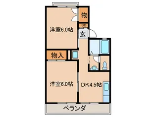 ハイツ・ヒルミ F棟【2階】の間取り