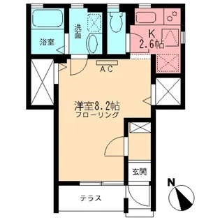 カーサビアンカ オキ【1階】の間取り