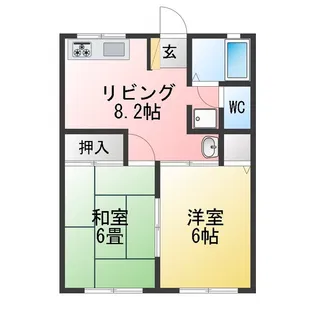 カルテット開栄D棟【1階】の間取り
