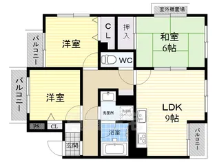 サニーパーク春日【1階】の間取り