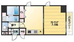 プランドール北浜【3階】の間取り
