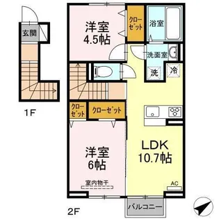 シャーレアン【2階】の間取り