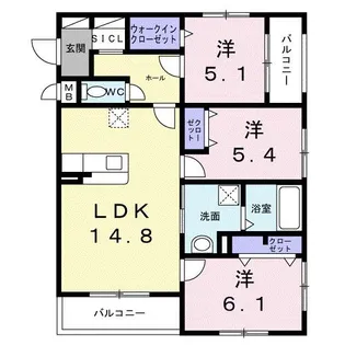 アーバンテラス【3階】の間取り