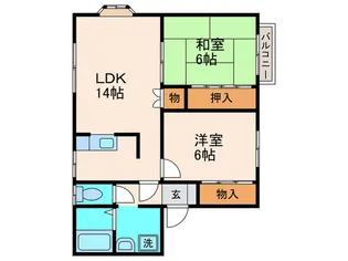 ハイツISAZA3【2階】の間取り