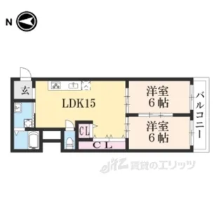 西京極ガーデンハイツ【6階】の間取り
