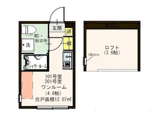 ハーモニーテラス中板橋【1階】の間取り