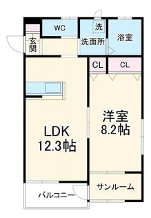 コミーテ須賀II A棟【2階】の間取り