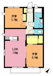 スカイパーク B【2階】の間取り