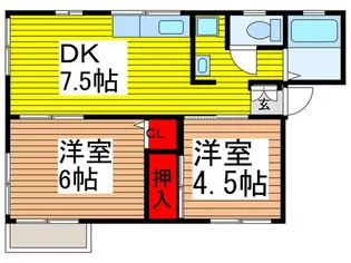 フラット きりしき【1階】の間取り