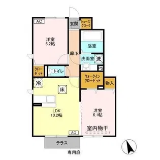 ハーリンガムコート都賀 C【1階】の間取り