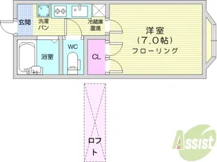 レジェール・ロゼ八乙女【1階】の間取り