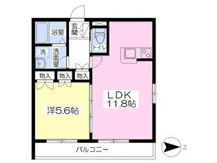 MAISON DE GEO メゾンドジオ【2階】の間取り