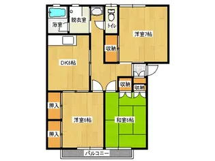 桐ひまわりハウスA【2階】の間取り