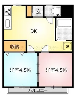 JUNコーポ泉ヶ丘【1階】の間取り