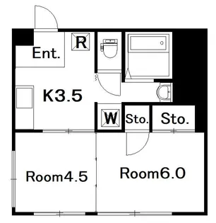 思案橋ハイツ青葉【1階】の間取り