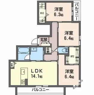 ラ ソルティ【2階】の間取り