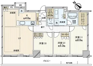 プラウドタワー稲毛【37階】の間取り