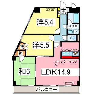 ヴィラフォーシーズン【4階】の間取り