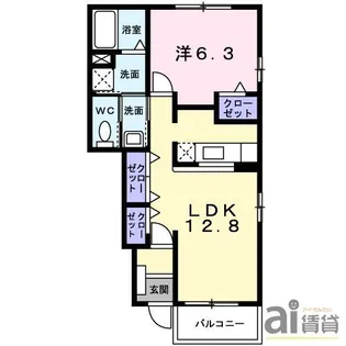 エレガンシア【1階】の間取り