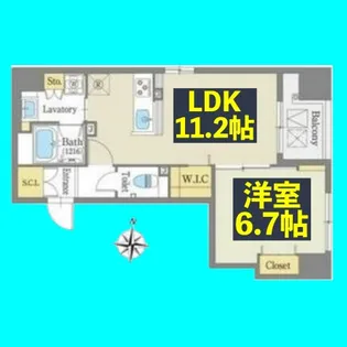1LDKの間取り画像